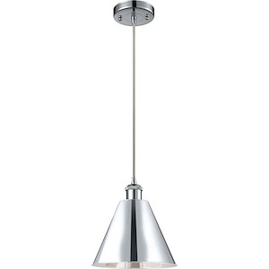 Ballston Cone - 1 Light Cone Mini Pendant In Industrial Style-14.75 Inches Tall and 12 Inches Wide - 1051442