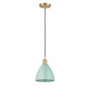 Plymouth Dome - 1 Light Mini Dome Pendant In Industrial Style-11.25 Inches Tall and 7.5 Inches Wide