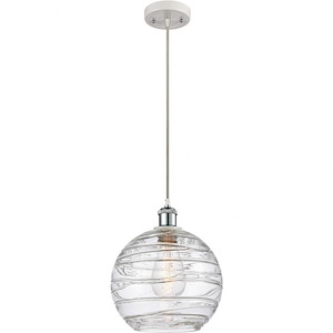 Large Deco Swirl-1 Light Mini Pendant in Industrial Style-10 Inches Wide by 13 Inches High