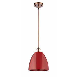 Plymouth Dome - 1 Light Dome Pendant In Industrial Style-10.88 Inches Tall and 9 Inches Wide