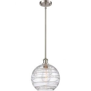 Large Deco Swirl-1 Light Pendant in Industrial Style-10 Inches Wide by 13 Inches High
