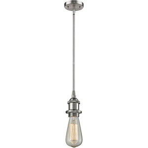 One Light Bare Bulb Semi-Flush Mount-4.5 Inches Wide by 4 Inches High