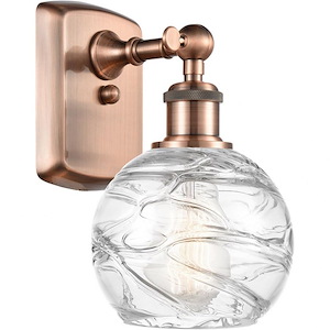 Small Deco Swirl-1 Light Wall Sconce in Industrial Style-6 Inches Wide by 11 Inches High