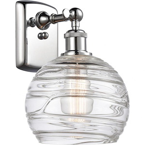 Deco Swirl-1 Light Wall Sconce in Industrial Style-8 Inches Wide by 13 Inches High