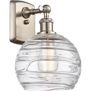 Deco Swirl-1 Light Wall Sconce in Industrial Style-8 Inches Wide by 13 Inches High