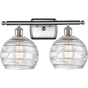 Deco Swirl-2 Light Bath Vanity in Industrial Style-16 Inches Wide by 13 Inches High