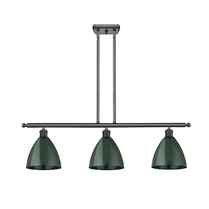 Plymouth Dome - 3 Light Island In Industrial Style-10.75 Inches Tall and 36 Inches Wide