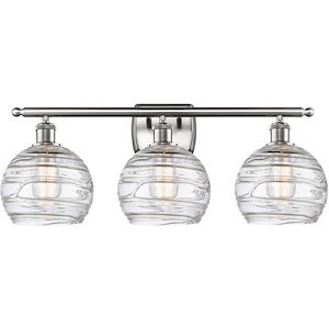 Deco Swirl-3 Light Bath Vanity in Industrial Style-26 Inches Wide by 13 Inches High