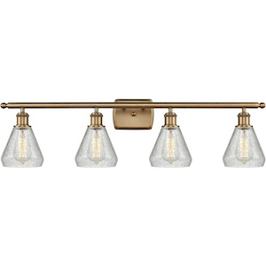 Conesus-4 Light Bath Vanity in Industrial Style-36 Inches Wide by 12 Inches High