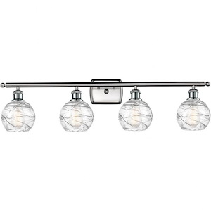 Small Deco Swirl-4 Light Bath Vanity in Industrial Style-36 Inches Wide by 9 Inches High