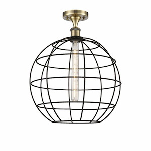 Lake Placid - 1 Light Semi-Flush Mount In Industrial Style-19.25 Inches Tall and 16 Inches Wide