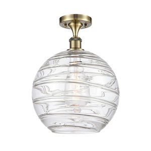 Athens Deco Swirl - 1 Light Semi-Flush Mount-14.63 Inch Tall and 12 Inch Wide - 1289444