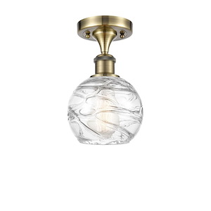 Athens Deco Swirl - 1 Light Semi-Flush Mount-9.38 Inch Tall and 5.88 Inch Wide - 1289457