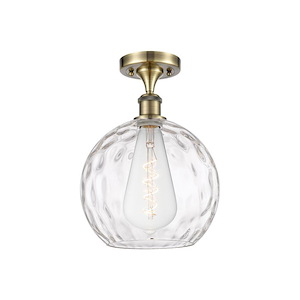 Athens Water Glass - 1 Light Semi-Flush Mount-13 Inch Tall and 10 Inch Wide - 1424338