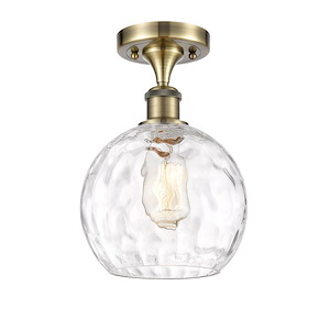 Athens Water Glass - 1 Light Semi-Flush Mount-11.25 Inch Tall and 8 Inch Wide - 1424397