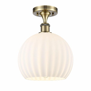 White Venetian - 1 Light Semi-Flush Mount In Modern Style-13 Inches Tall and 10 Inches Wide - 1330010