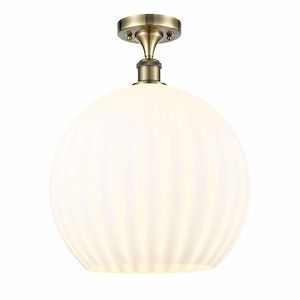 White Venetian - 1 Light Semi-Flush Mount In Modern Style-17.88 Inches Tall and 13.75 Inches Wide