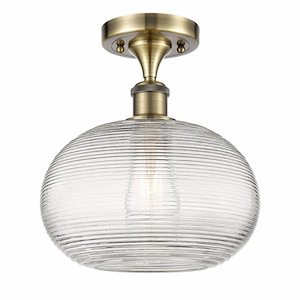 Ithaca - 1 Light Semi-Flush Mount In Industrial Style-10.75 Inches Tall and 10 Inches Wide - 1329937
