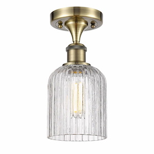 Bridal Veil - 1 Light Semi-Flush Mount In Art Deco Style-10.25 Inches Tall and 5 Inches Wide