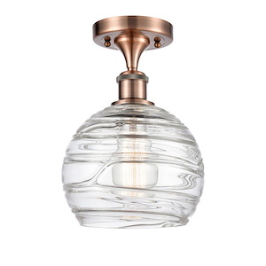 Athens Deco Swirl - 1 Light Semi-Flush Mount-11.13 Inch Tall and 8 Inch Wide - 1289425
