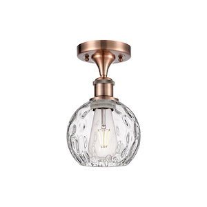 Athens Water Glass - 100W 1 LED Semi-Flush Mount-9.25 Inch Tall and 6 Inch Wide - 1424360