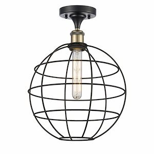 Lake Placid - 1 Light Semi-Flush Mount In Industrial Style-16 Inches Tall and 12 Inches Wide