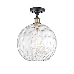Athens Water Glass - 1 Light Semi-Flush Mount-14.75 Inch Tall and 12 Inch Wide - 1424305