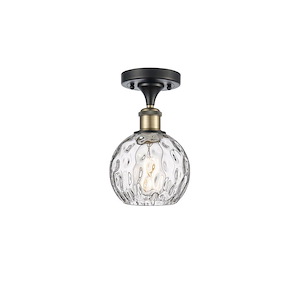 Athens Water Glass - 1 Light Semi-Flush Mount-9.25 Inch Tall and 6 Inch Wide - 1424359