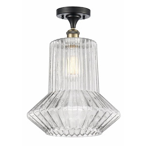 Springwater - 1 Light Semi-Flush Mount In Industrial Style-17 Inches Tall and 12 Inches Wide