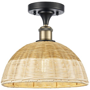 Bristol Natural II - 1 Light Semi-Flush Mount-11 Inch Tall and 11.75 Inch Wide - 1387673