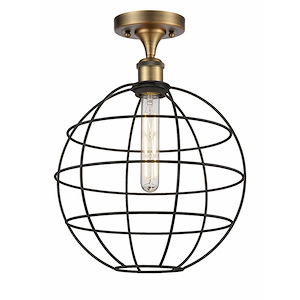 Lake Placid - 1 Light Semi-Flush Mount In Industrial Style-16.5 Inches Tall and 12 Inches Wide