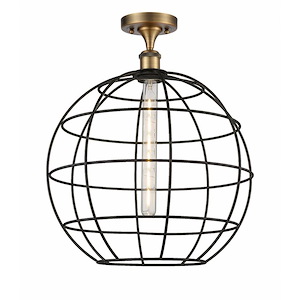 Lake Placid - 1 Light Semi-Flush Mount In Industrial Style-19.75 Inches Tall and 16 Inches Wide