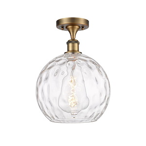 Athens Water Glass - 100W 1 LED Semi-Flush Mount-13 Inch Tall and 10 Inch Wide - 1424480