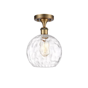 Athens Water Glass - 100W 1 LED Semi-Flush Mount-11.25 Inch Tall and 8 Inch Wide - 1424288