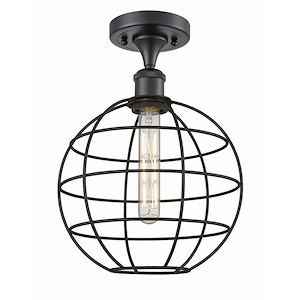 Lake Placid - 1 Light Semi-Flush Mount In Industrial Style-15 Inches Tall and 9.5 Inches Wide - 1291982