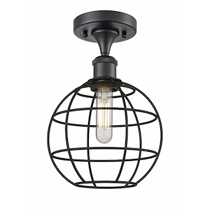 Lake Placid - 1 Light Semi-Flush Mount In Industrial Style-12.25 Inches Tall and 8 Inches Wide