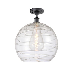 Athens Deco Swirl - 1 Light Semi-Flush Mount-16.38 Inch Tall and 13.75 Inch Wide - 1329954