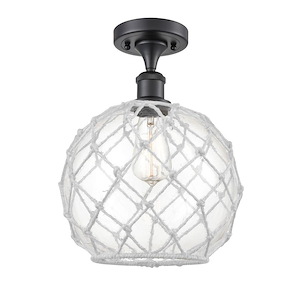 Farmhouse Rope - 1 Light Semi-Flush Mount-13.25 Inch Tall and 10 Inch Wide - 1289482