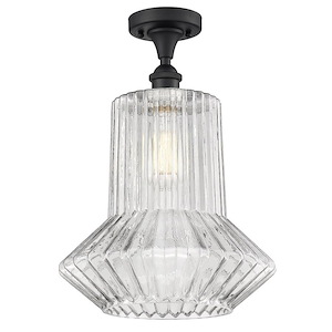 Springwater - 1 Light Semi-Flush Mount In Industrial Style-17 Inches Tall and 12 Inches Wide