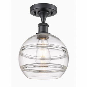 Rochester - 1 Light Semi-Flush Mount In Industrial Style-11.13 Inches Tall and 8 Inches Wide