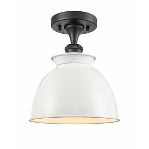 Adirondack - 1 Light Semi-Flush Mount In Industrial Style-12 Inches Tall and 8.5 Inches Wide