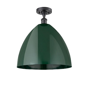 Plymouth Dome - 1 Light Semi-Flush Mount In Industrial Style-18.75 Inches Tall and 16 Inches Wide