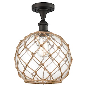 Farmhouse Rope - 100W 1 LED Semi-Flush Mount-13.25 Inch Tall and 10 Inch Wide - 1428373