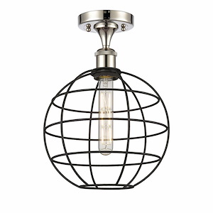 Lake Placid - 1 Light Semi-Flush Mount In Industrial Style-14 Inches Tall and 10 Inches Wide