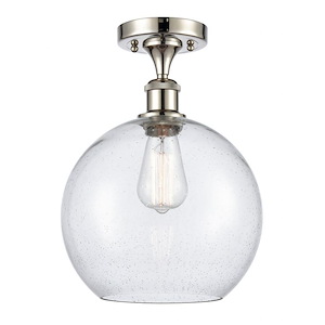 Athens - 1 Light Semi-Flush Mount In Industrial Style-15 Inches Tall and 10 Inches Wide