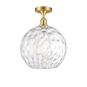 Athens Water Glass - 100W 1 LED Semi-Flush Mount-14.75 Inch Tall and 12 Inch Wide - 1424432