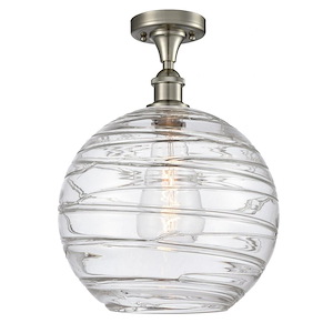 Athens Deco Swirl - 1 Light Semi-Flush Mount In Industrial Style-17 Inches Tall and 12 Inches Wide - 1289444