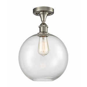 Athens - 1 Light Semi-Flush Mount In Industrial Style-15 Inches Tall and 10 Inches Wide - 1289456