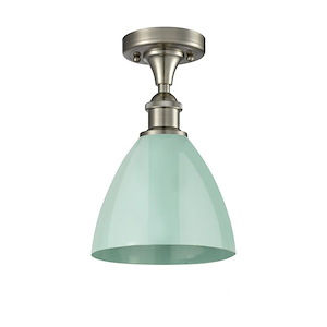 Plymouth Dome - 1 Light Semi-Flush Mount In Industrial Style-11.25 Inches Tall and 7.5 Inches Wide - 1289446
