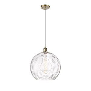 Athens Water Glass - 1 Light Cord Hung Pendant-15.13 Inch Tall and 13 Inch Wide - 1297579